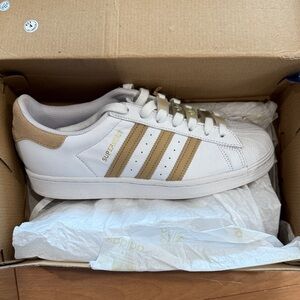 adidas Superstar Sneakers with Tan Accents